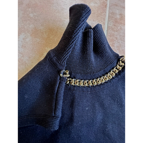 Zara Worn once knit sleeveless Mock collar top chain detail Women size M - Picture 3 of 6